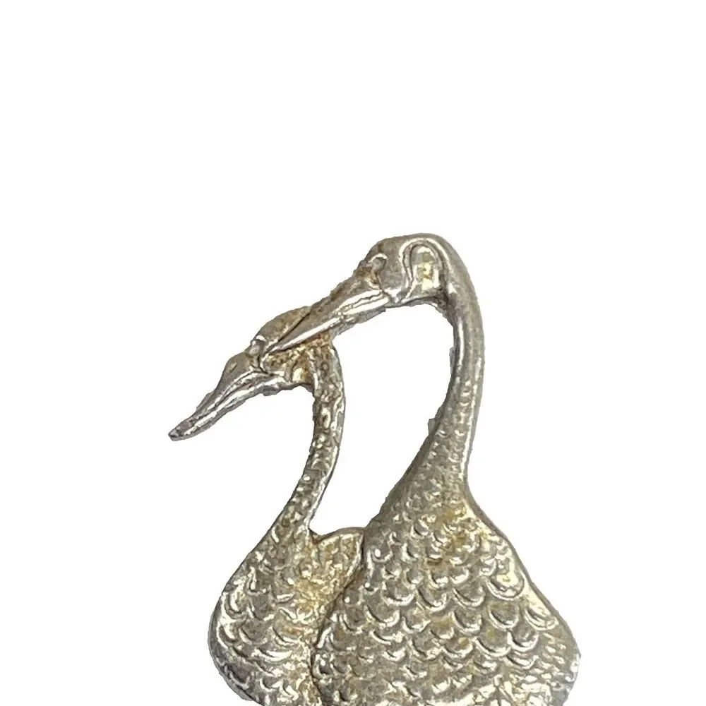 Vtg Kirk Stieff Pewter Geese Pin Brooch P Buckley Moss Society 1987 1-1/8" - Picture 2 of 9